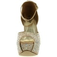 thumbnail image 3 of Eye Candie Womens Juliana-77 Shiny High Heel Fashion Sandal, Gold, 6, 3 of 4