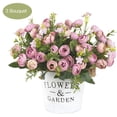 thumbnail image 1 of Ramo de flores artificiales para el hogar, oficina, escritorio, tela de seda, decoración floral falsa, ramo de capullos de rosa, púrpura claro 3 piezas seitruly ZHF0580-04, 1 of 4