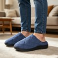 thumbnail image 6 of BERANMEY Slip On Waterproof Mens Slippers Closed Toe Slippers for Mens Warm Fuzzy Comfy House Shoes Non-slip Sole Indoor/Outdoor Fluffy Wide Winter Slippers, 6 of 9