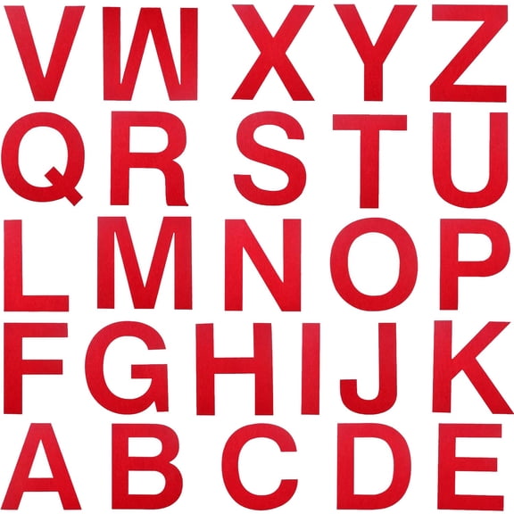 52 Pieces Red Felt Letter Stickers Self-Adhesive Foam Alphabet Soft Felt Cloth Initial Letters A-Z Stickers for DIY Scrapbooking Art Crafts Projects Party Decoration