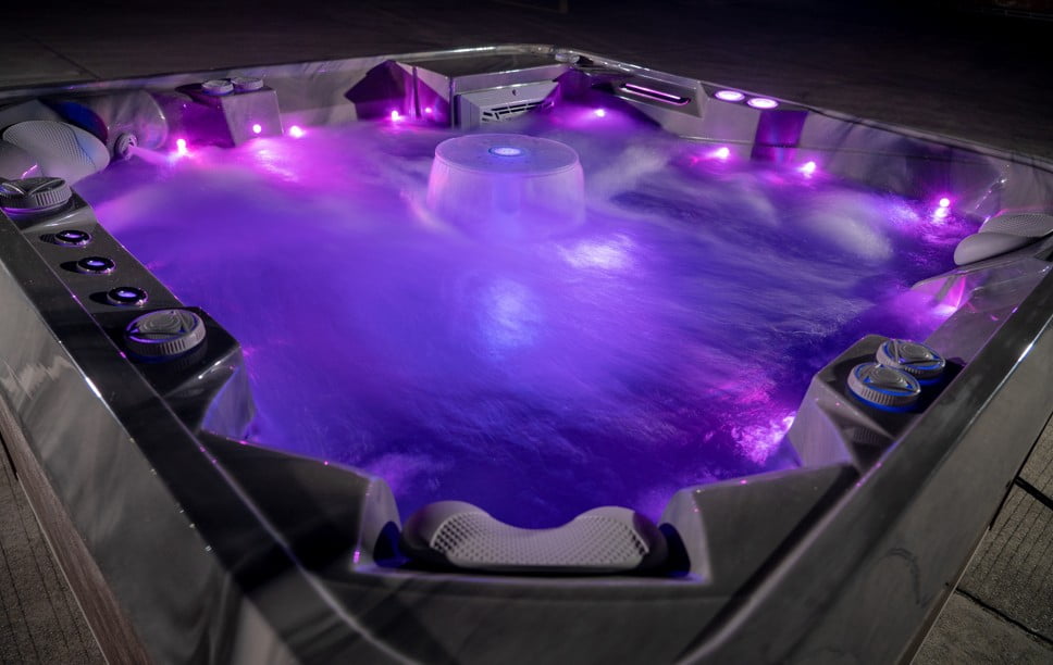 Liberty 5-Person 51 Jet  Hot Tub with Lounger, LED Center Waterfall and  Bluetooth Sound System