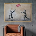 thumbnail image 2 of wall26 Framed Canvas Print Wall Art Banksy No Ball Games Graffiti &amp; Street Art Pop Culture Illustrations Pop Art Bohemian Multicolor Dark for Living Room, Bedroom, Office - 16"x24" Natu, 2 of 5