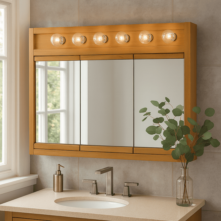 Design House Richland 48 Inch Tri-View Bathroom Medicine Cabinet