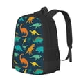 thumbnail image 2 of Vsdgher Colorful Dinosaur Print Backpack for Women Men School Bookbag with Laptop Compartment for College Work Travel, Simple Fashion Casual Daypack, Fit 15" Laptop, 2 of 8