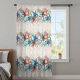 thumbnail image 4 of Summer Starfish Sheer Curtains 96 Inches Long, Blue Conch Coral Ocean Retro Beige Light Filering Curtains, Privacy Drapes Simi Floor to Veiling Curtain for Living Room Bedroom Large Window Treatment, 4 of 9