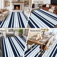 thumbnail image 6 of Area Rug 60×96in, Dark Light Blue Geometric Stripe Floor Carpet Living Room Rug, Modern Minimalist Lines Non-Slip Welcome Mat Indoor Rugs for Bedroom Dining Room, 6 of 9