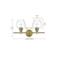 thumbnail image 3 of Living District Gene 2 Light Satin Gold And Clear Glass Wall Sconce, 3 of 9