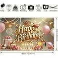thumbnail image 3 of 5.9x3.6FT Elegant Pink Gold Happy Birthday Backdrop Crown Rose Pearl Birthday Background for Women Girls Pink Floral Golden Leaves Princess Birthday Party Decorations Banner Photo Booth Props, 3 of 6