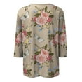 thumbnail image 4 of Womens Shirts Retro Fall Business Tees Women Oversize 3/4 Sleeve Cool Blouses Thin, 4 of 4