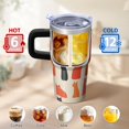 thumbnail image 6 of Cat 20oz Stainless Steel Tumbler with Handle and Straw – Insulated Travel Cup with Sliding Lid, 360° Full Wrap Printed Mug for Home, Outdoor & Sports Use, Kitty, 6 of 6