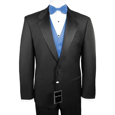 Neil Allyn Men’s Pleated Front Formal Tuxedo Pants – Black – Adjustable Waist – Unfinished Inseam