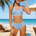 thumbnail image 2 of Girls UPF 50+ Two-Piece Rash Guard Set, Sun Protective Swim Shirt & Shorts for Kids,Light Blue,170, 2 of 4