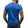 thumbnail image 4 of Trgacdwlo S-4XL Mens Big and Tall Shirts V Neck Short Sleeve Dress Shirts for Men Running Hiking Summer Breathable Blue Mens T Shirts, 4 of 6