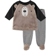 Bon Bebe Boys 0-9 Months Plush Animal Pant Set (Charcoal 0-3 Months)