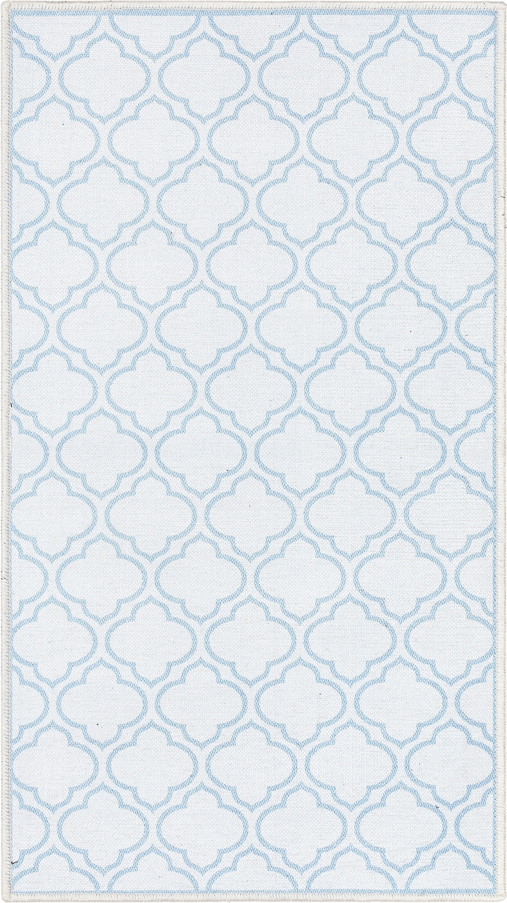 Well Woven Apollo Lattice Modern Moroccan Ivory Light Blue 2'3" x 3'11" Machine Washable Area Rug