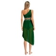 thumbnail image 2 of Doomiva Women's Lyrical Dance Dress Rhinestone Crop Top with Skirted Leotard Ballet Dance Outfit Green L, 2 of 7