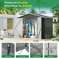 thumbnail image 6 of Jaxsunny 4 x 9 ft Outdoor Storage Metal Shed with Sloping Roof,Double Lockable Door and Vents for Patio Lawn Backyard,Gray, 6 of 9