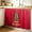 Red, variant on Vintage Forest Deer Sink Skirt 11"Wx13"L,Dustproof Under Sink Curtain with Self Adhesive Tape,Rustic Country Wildlife Woodland Cabinet Curtain Cover for Bathroom Vanity,Kitchen Cabinet Storage Shelf
