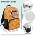 thumbnail image 7 of KUIFORTI Cool Orange Capybara Print Kids School Backpack for Boys Elementary Middle Students Large Capacity with Multiple Organizer Pockets Bookbag Back to School Essentials Gifts, 7 of 7