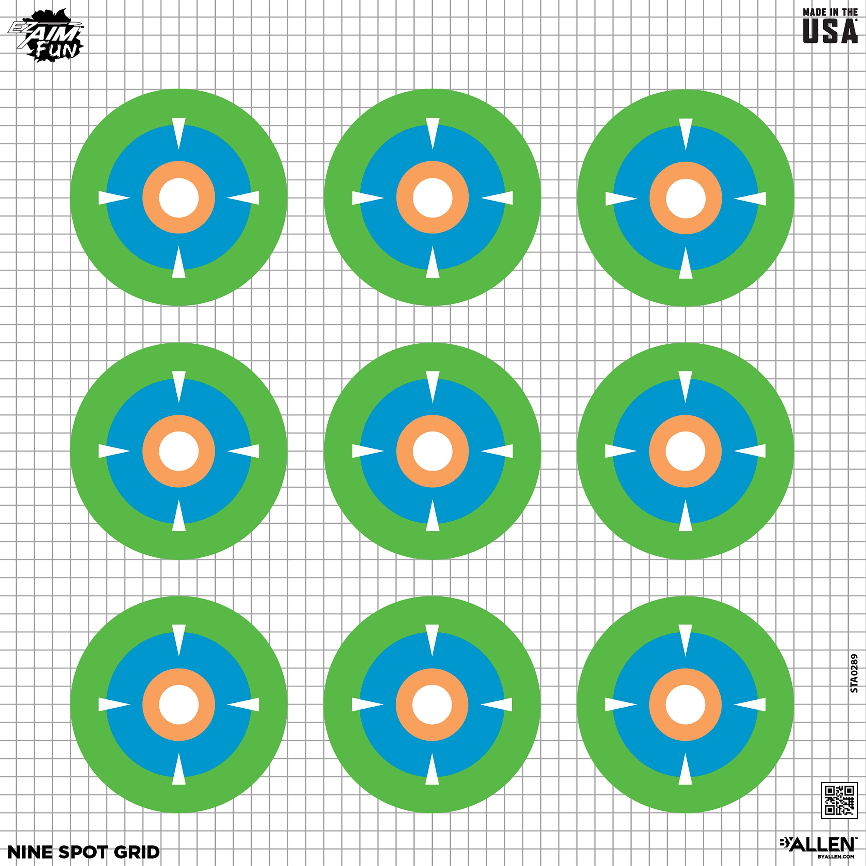 Ez Aim Fun Paper Shooting Targets, Dialing In More Fun, 12 In Square, 9-Pack, Multi-Color