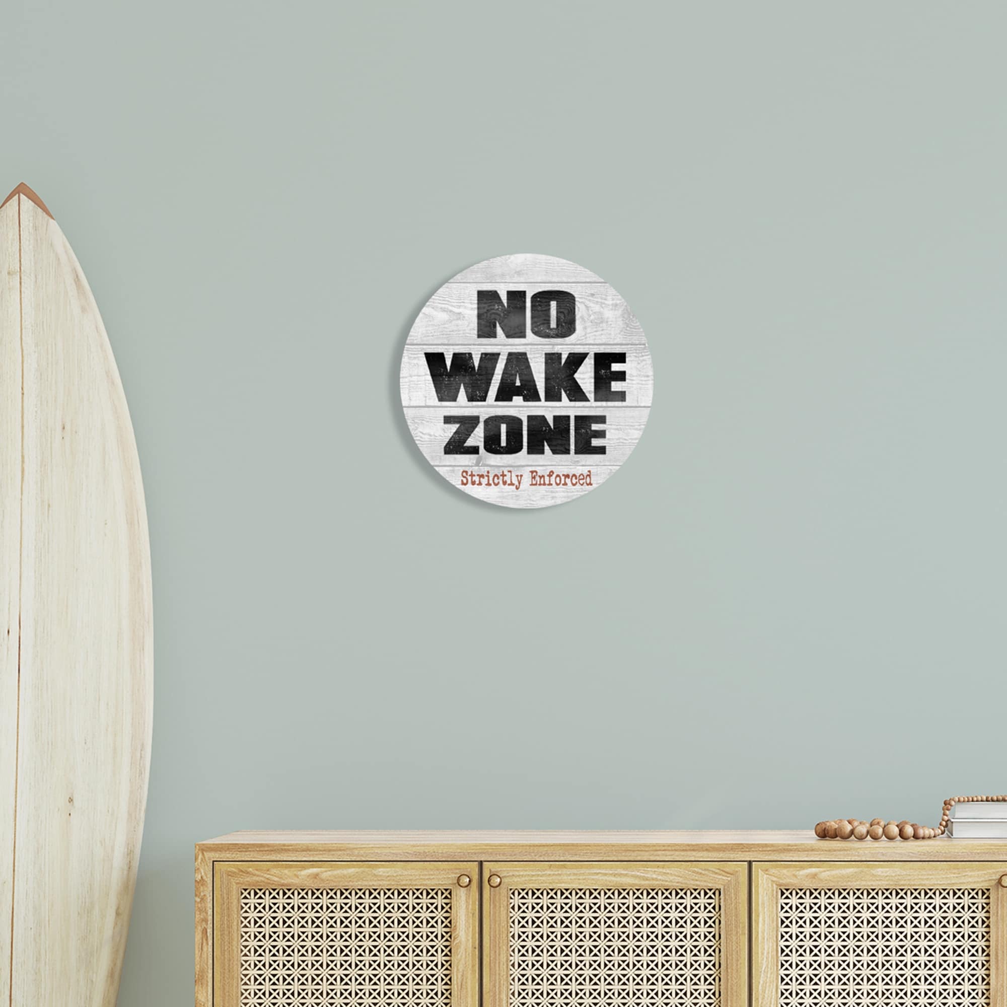 Stupell Industries No Wake Zone Beach Plank Rustic Grain Pattern,12 x 12,Design By Regina Nouvel