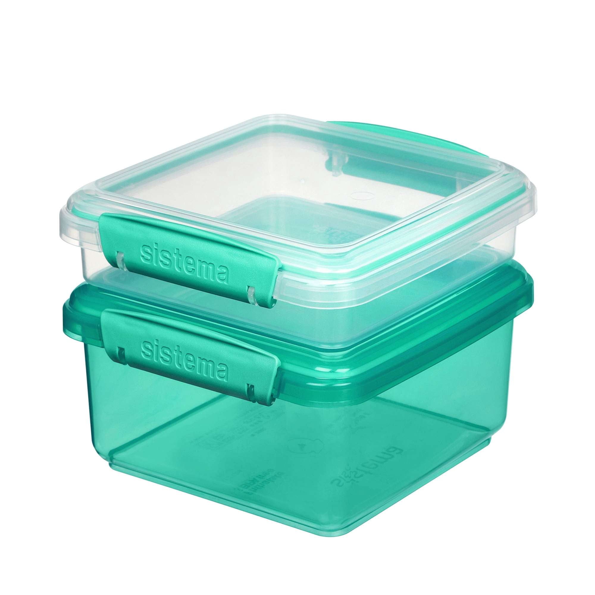 (2 pack) Sistema Klip It Lunch Plus with Sandwich Plastic Food Storage Containers, 2-Pack