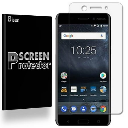 Nokia 6 [2-Pack BISEN] Ultra Clear [Full Cover] Screen Protector, Anti-Scratch, Anti-Shock