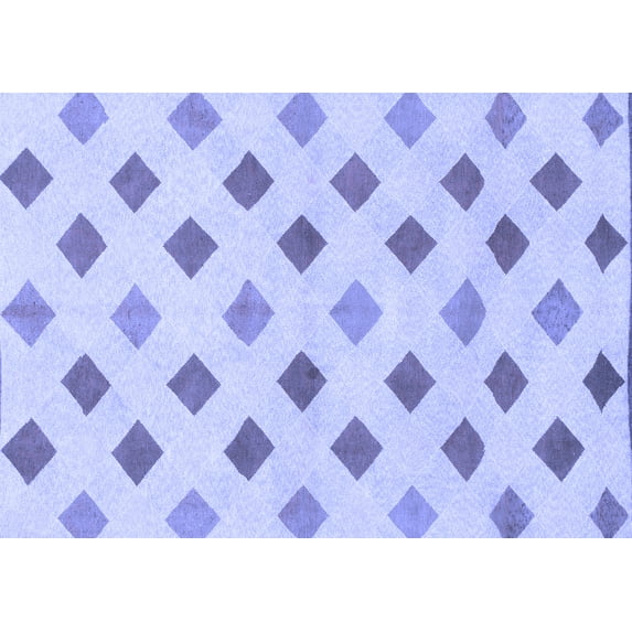 Ahgly Company Machine Washable Indoor Rectangle Solid Blue Modern Area Rugs, 7' x 9'