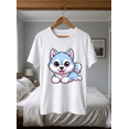 thumbnail image 4 of Playera Blanca Camiseta Estampada Cachorrito Husky, 4 of 5