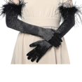 thumbnail image 2 of Guantes largos de ópera Guantes de plumas de satén Estilo años 20 Guantes para disfraces de novia, 2 of 3
