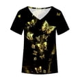 thumbnail image 2 of Gibobby Camisetas Mujer Manga Corta Camisetas verano manga corta talla grande para mujer, camisetas entrenamiento informales con cuello en V, túnica Fl(Amarillo,CH), 2 of 5