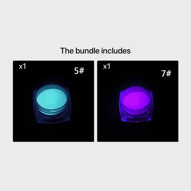 Glow-in-the-Dark Nail Polish Powder - Neon Colors, Bright Luminous Pigment, Punk Gothic Fashion Nail Art Decoration