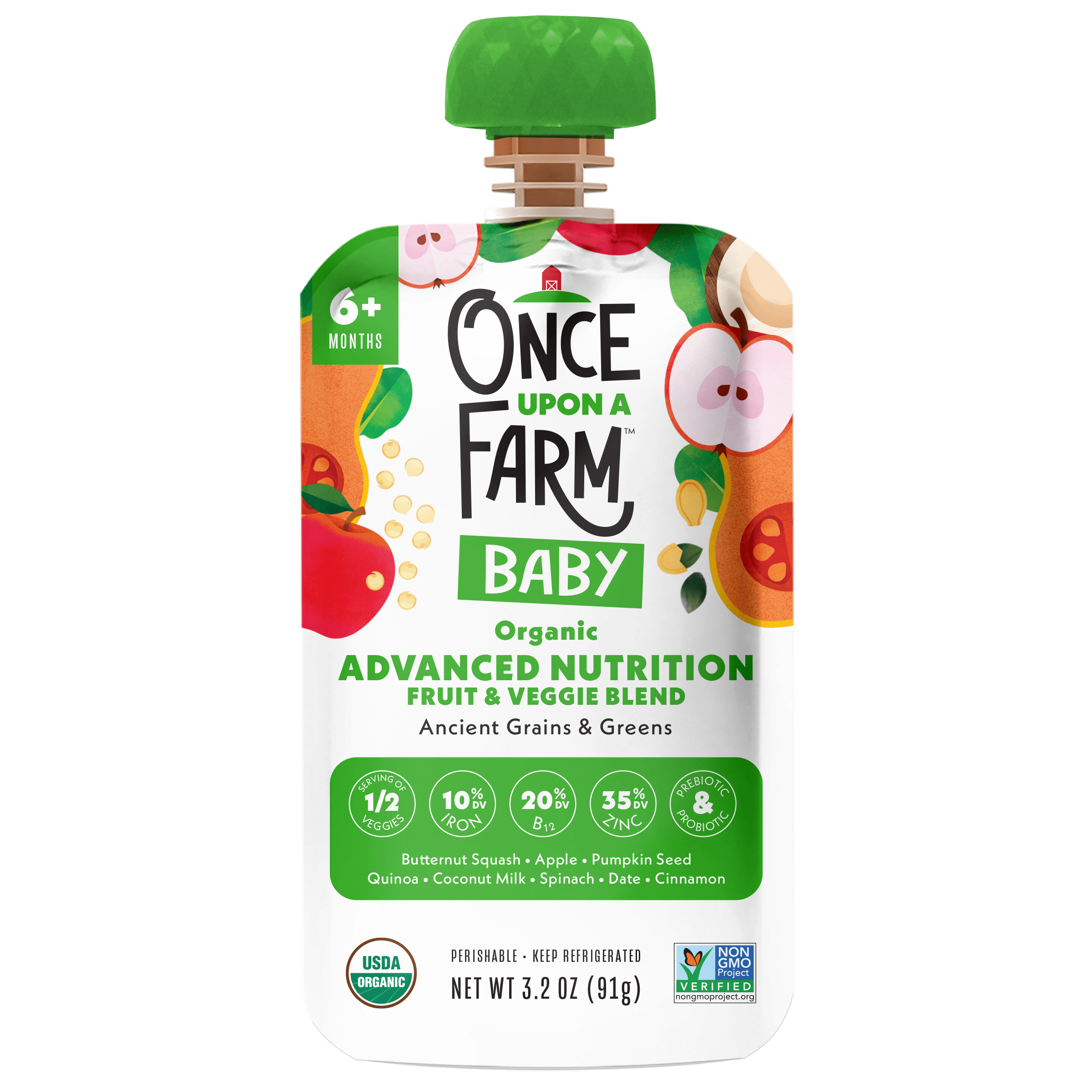 Once Upon A Farm Advanced Nutrition Ancient Grains Greens Baby Food once-upon-a-farm-advanced-nutrition-ancient-grains-greens-baby-food