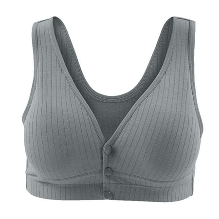 

Entyinea Nursing Sleep Bra Wirefree Front Buckle Breastfeeding Maternity Bralette Gray 3XL