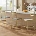 thumbnail image 5 of Bar Stools Set of 2,Counter Height Bar Stool,Faux Leather Bar Chair,Upholstered Barstools With Back,Thick Cushion,Footrest For Dining Room Kitchen Island Counter Bar, 5 of 8