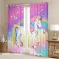 thumbnail image 2 of Erosebridal Kawaii Unicorn Kids Blackout Curtains Set of 2 (52x84 Each),Dreamy Princess Style Window Curtains For Girls, 2 of 7