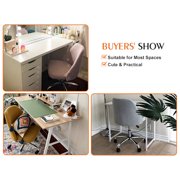 MCQ Office Desk Chair,Armless Office Chair,Modern Adjustable Rolling Vanity Swivel Seating with Wheels for Home, Bedrooms, Study, Student, Adults,Yellow
