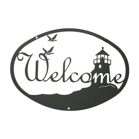 Lighthouse & Birds Welcome Sign Medium