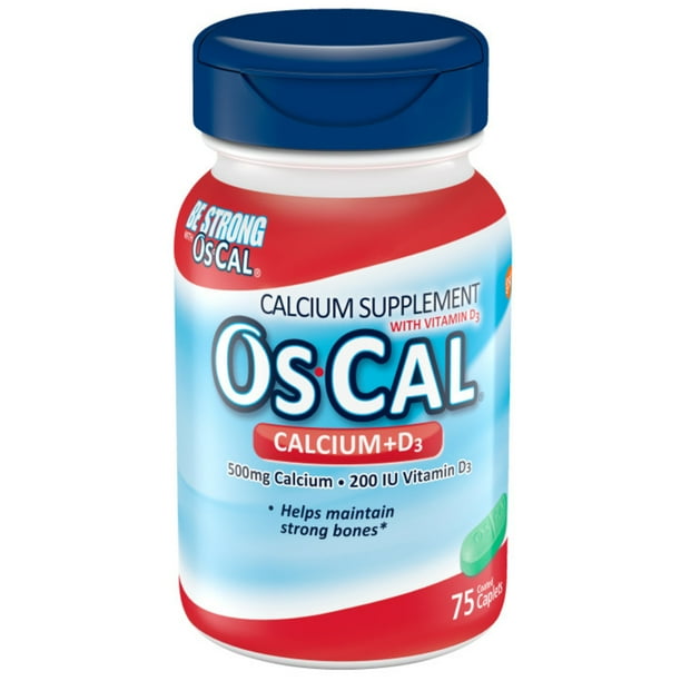 OsCal Calcium + D3 500 mg Calcium Supplement with 200 IU Vitamin D3 to