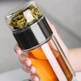 thumbnail image 6 of COM1950s Double Wall Glass Tea Infuser Bottle with Press Separation,Leak Proof Insulated Design for Instant Brewing,Portable Tea Cup with Removable Filter, 6 of 9