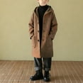 thumbnail image 3 of OGLCCG Boys Casual Trench Coat Kids Winter Single Breasted Long Jacket Trendy Long Sleeve Hooded Pea Coat with Pockets 4-14 Years, 3 of 5