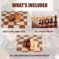 thumbnail image 4 of GSE Games & Sports Expert Deluxe Wood 3-in-1 Chess Checkers Backgammon and Coffee Table for Family Board Games (Cherry), 4 of 7
