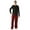 Black Top / Red Buffalo Plaid Pant, variant on #FollowMe Polar Fleece Pajama Pants Set for Men / Sleepwear / PJs (Black Top / Red Buffalo Plaid Pant, Medium)