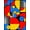 Red, Pattern 1, variant on ODIKA 4'x6' Machine Washable Non-Slip Area Rug, Round Music Record With Abstract Pop Rock Album Cover Art Design High Traffic Rug with Pad, Red, 69464