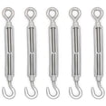thumbnail image 1 of Marine Grade Stainless Steel Turnbuckles, Precision Cast For Extreme Strength In Outdoor Applications, Adjustable Length And Corrosion Protection Make Them Perfect For Tensioning Cable Projects, 5PCS, 1 of 5