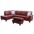 thumbnail image 2 of MAYEERTY 97" Ruby Modern Faux Leather Couch Rich Red Bold Living Room Seating, 2 of 8