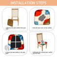 thumbnail image 4 of Red and Blue Pioneer Flower Modern Art Seat Covers for Dining Room Chairs Set Of 4,Stretch Printed Washable Chair Seat Cover with Elastic Ties and Button,Removable Waterproof Couch Cushion Covers, 4 of 5