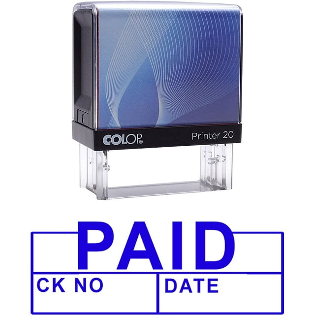 PAID Self Inking Rubber Stamp Custom Colop Office Stationary P20 Mini Stamper