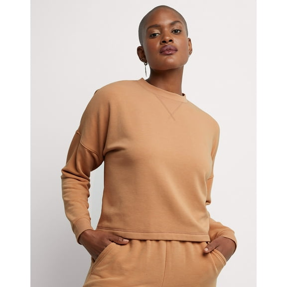 Hanes Originals Women's and Women's Plus Soft Brushed Crop Sweatshirt