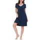 thumbnail image 1 of INSPIRE CHIC Camisón de Noche para Mujeres, Ropa de Dormir, Vestido de Lounge, Cuello en V, Manga Corta, Camisones XS Azul, 1 of 6